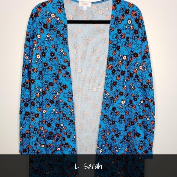 LuLaRoe Sarah Large Floral Blue NEW - Picture 1 of 2